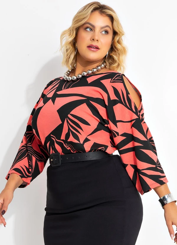 Marguerite - Blusa Floral Geométrica em Malha de Viscose 6