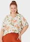 Malwee - Blusa Floral Mullet em Malha Plus Off White - variação: Off White