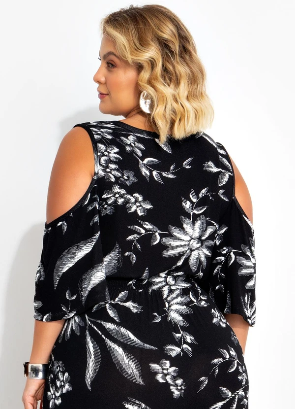 Marguerite - Blusa Folhagem Preta em Malha Tricô 2