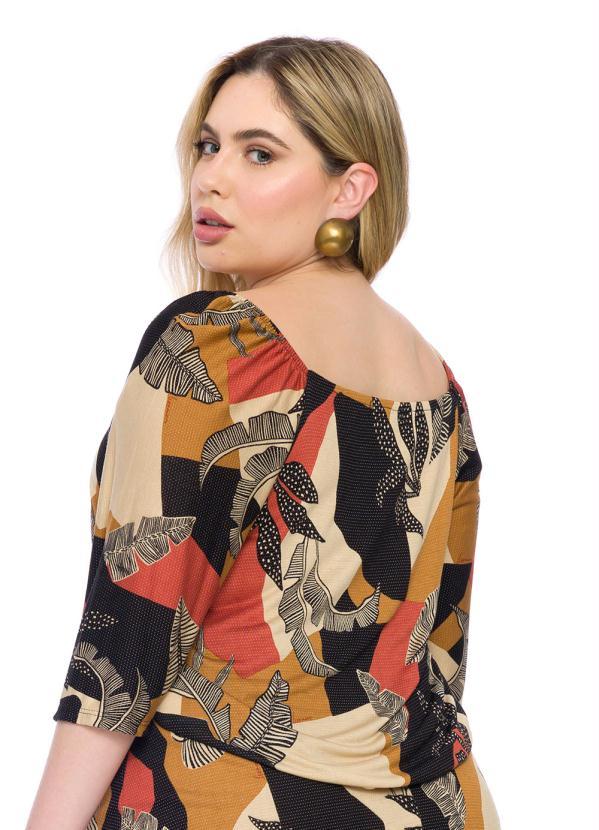 Lisamour - Blusa Folhagem Tropical Marrom 2