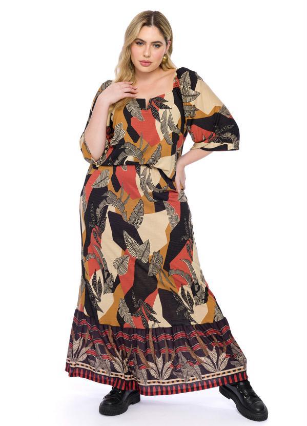 Lisamour - Blusa Folhagem Tropical Marrom 3