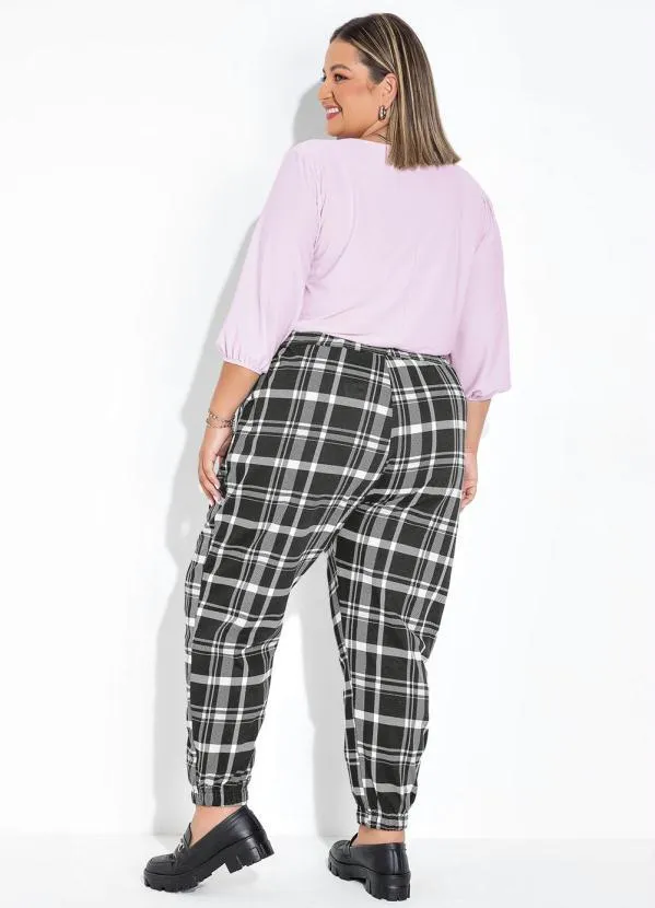 Marguerite - Blusa Lilás Malha Crepe Transpassada Plus Size 5