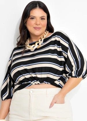 Marguerite - Blusa Listrada em Malha de Viscose - MARGUERITE