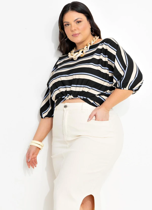 Marguerite - Blusa Listrada em Malha de Viscose 3