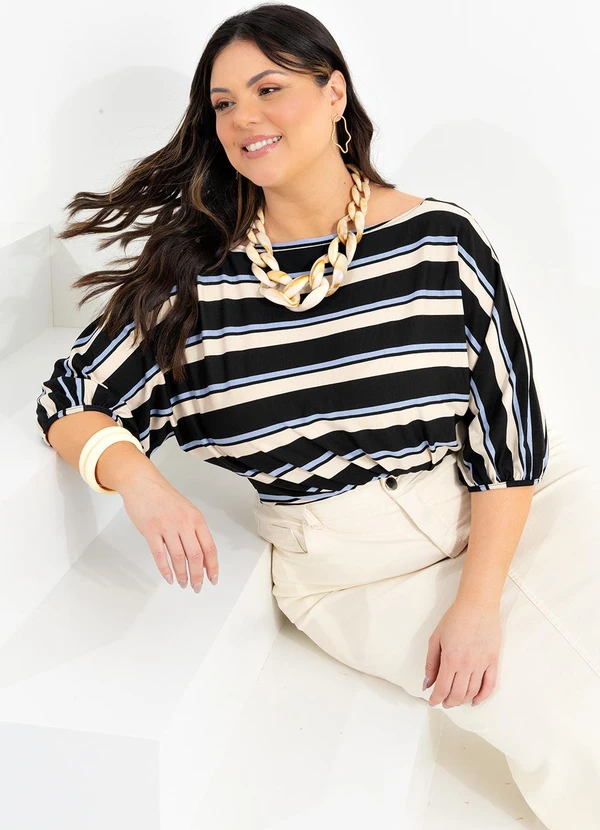 Marguerite - Blusa Listrada em Malha de Viscose 2