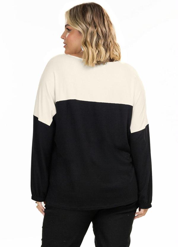 Secret Glam - Blusa Manga 3/4 Vistocorcion Preto 2