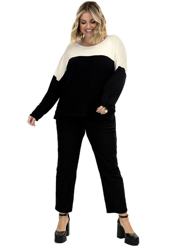 Secret Glam - Blusa Manga 3/4 Vistocorcion Preto 3