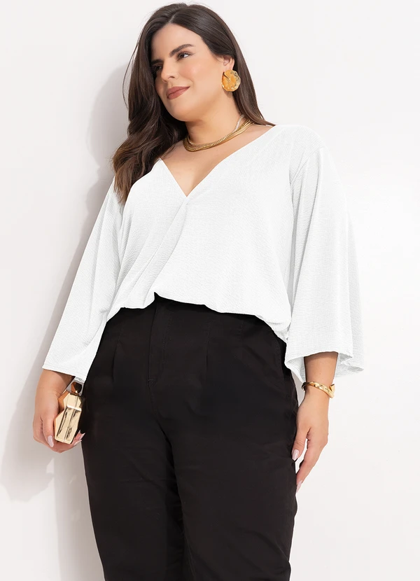Marguerite - Blusa Off White em Malha Anarruga 5