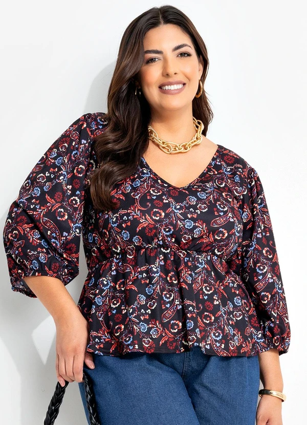 Marguerite - Blusa Paisley em Jersey Acetinado 4