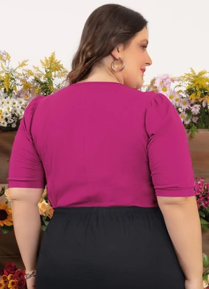 Marguerite - Blusa Pink com Apliques de Metal Plus Size - MARGUERITE
