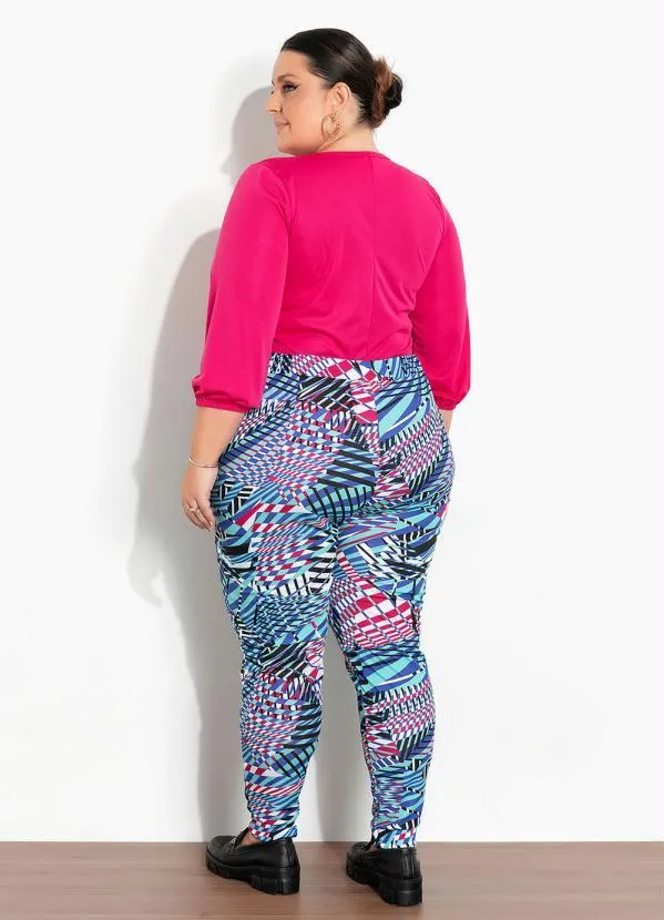 Marguerite - Blusa Pink com Mangas Bufantes Plus Size 4