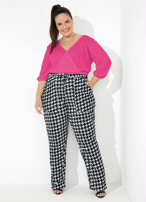 Marguerite - Blusa Pink Transpassada Plus Size 3