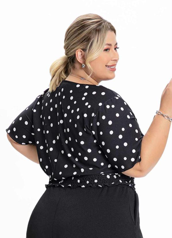 Queima Estoque - Blusa Plus Size Poá com Lastex 2