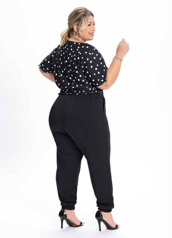 Queima Estoque - Blusa Plus Size Poá com Lastex 4