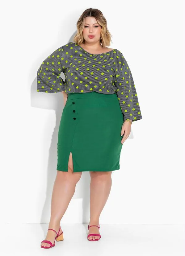 Marguerite - Blusa Poá e Listras com Mangas Amplas Plus Size 2