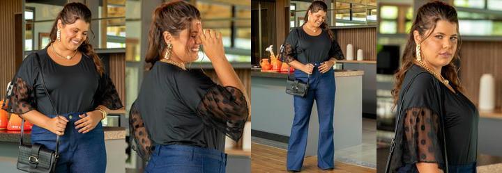 Blusa Preta em Malha Fria