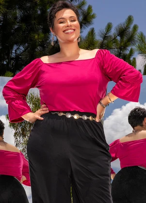 Marguerite - Blusa Púrpura em Malha - MARGUERITE