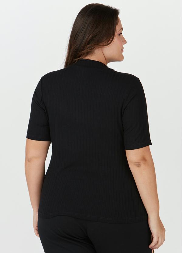 Malwee Plus - Blusa Viscose Canelada Plus Size Preto 2