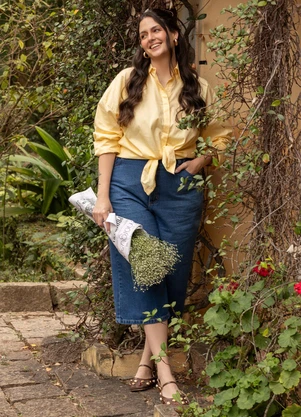 Marguerite - Camisa Amarelo Manteiga de Botão - MARGUERITE