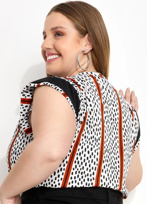 Marguerite - Blusa Abstrata e Listras Muscle Tee - MARGUERITE