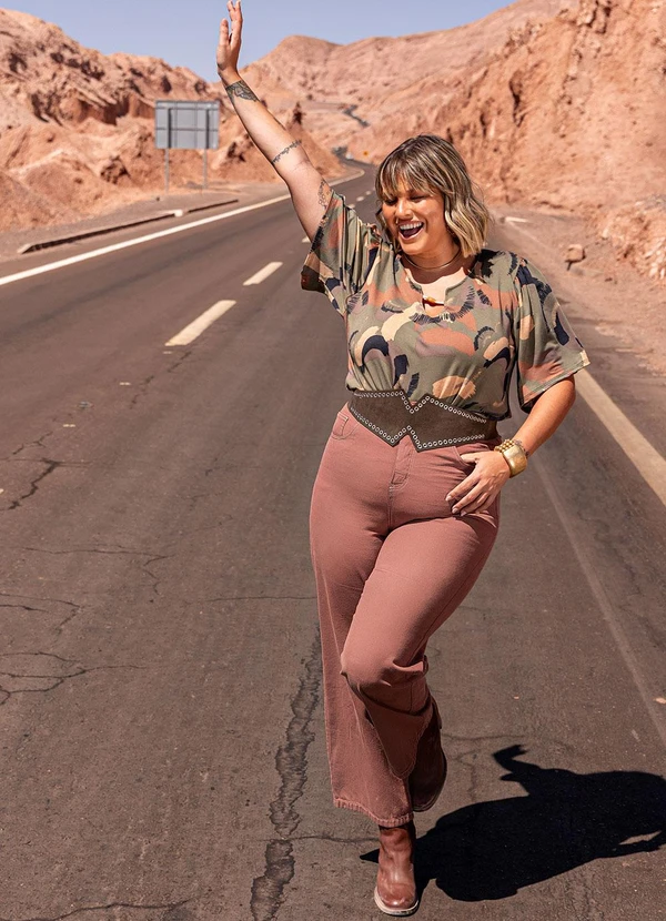 Marguerite - Blusa Abstrato Camuflado em Malha com Elastano 7