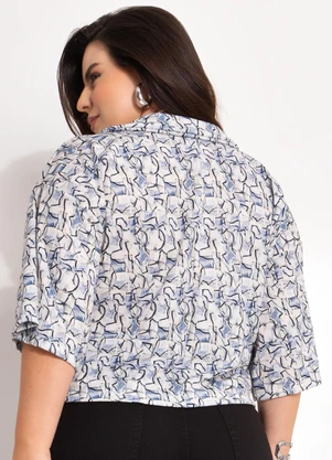 Marguerite - Blusa Abstrato Clean em Jersey Acetinado - MARGUERITE