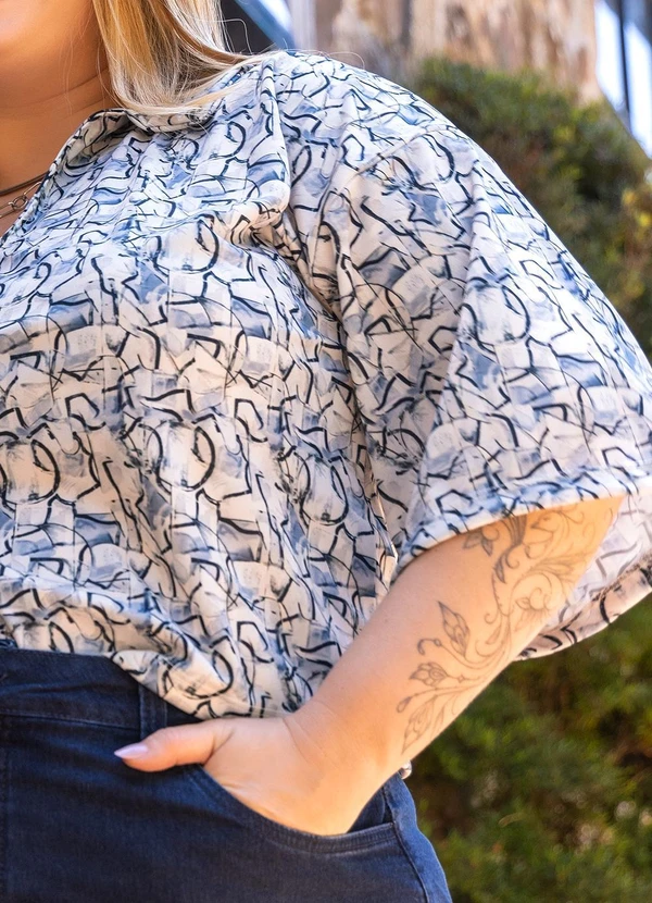 Marguerite - Blusa Abstrato Clean em Jersey Acetinado 13