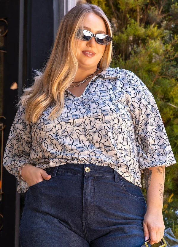 Marguerite - Blusa Abstrato Clean em Jersey Acetinado 7