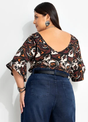 Marguerite - Blusa Abstrato em Malha de Viscose - MARGUERITE