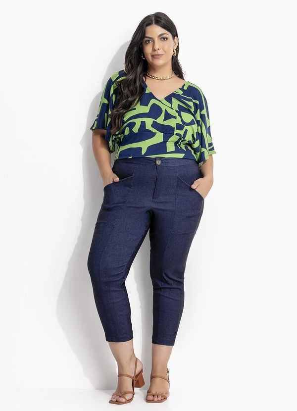 Marguerite - Blusa Abstrato Verde em Canelado 7