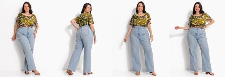 Blusa Abstrato Verde em Malha de Viscose com Elastano