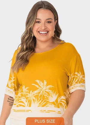 Malwee Plus - Blusa Amarela Box Tropical - MALWEE PLUS