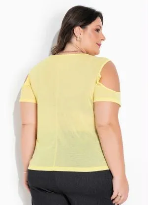 Marguerite - Blusa Amarela com Ombros Vazados Plus Seze - MARGUERITE