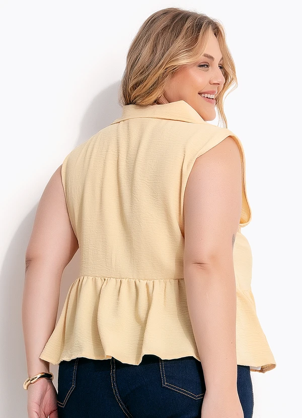 Marguerite - Blusa Amarelo Claro em Tecido Leve Texturizado 8