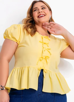Marguerite - Blusa Amarelo em Tricoline - MARGUERITE