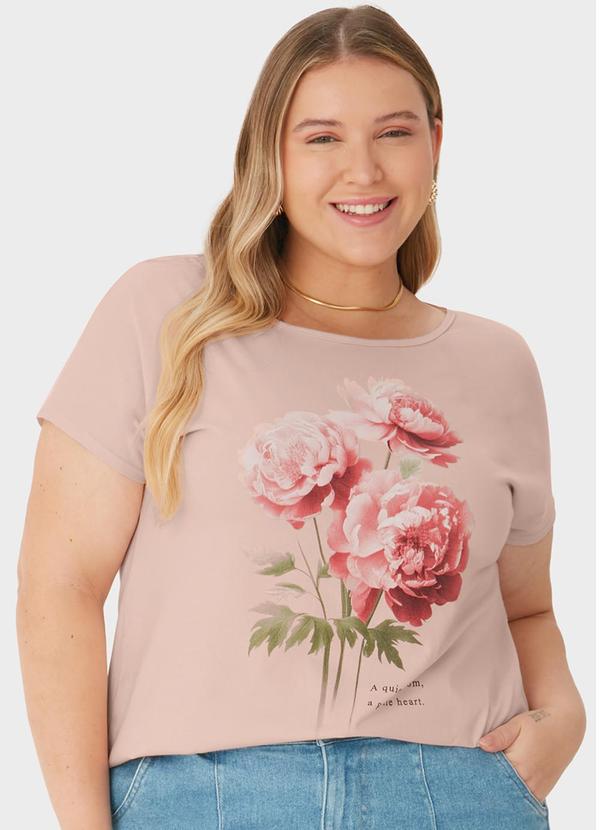 Malwee - Blusa Ampla Bloom Plus Rosê