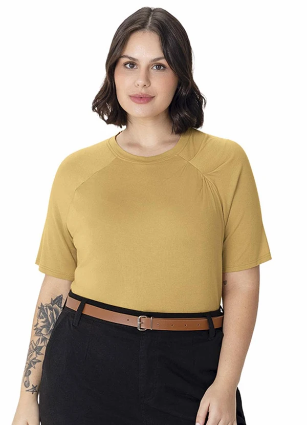 Malwee - Blusa Ampla com Pregas Plus Amarelo