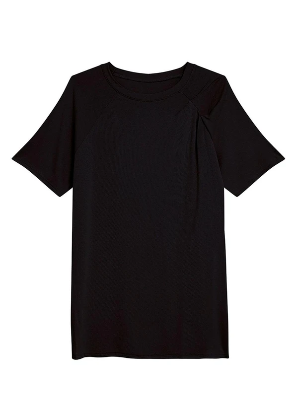 Malwee - Blusa Ampla com Pregas Plus Preto