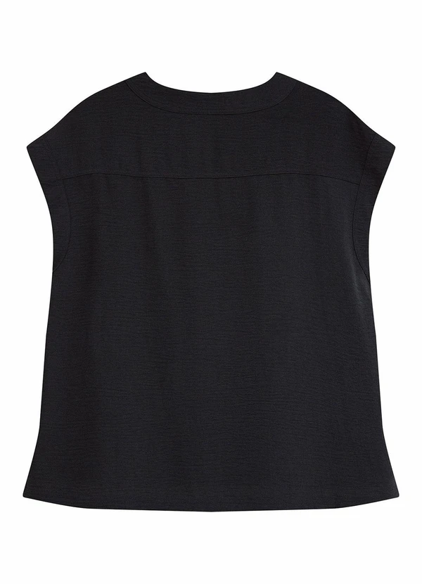 Malwee - Blusa Ampla Decote "V" Plus Preto 2