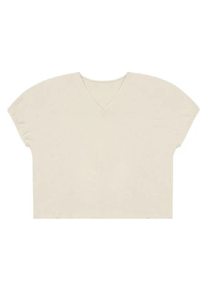 Malwee - Blusa Ampla em Linho Plus Off White - MALWEE