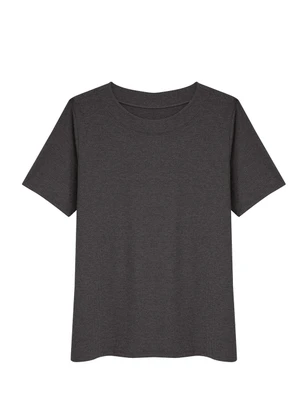 Malwee - Blusa Ampla em Malha Canelada Plus Preto - MALWEE