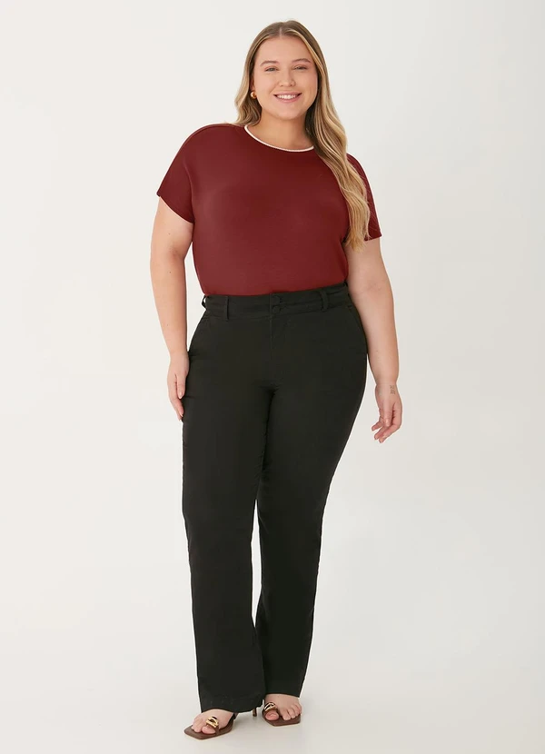 Malwee - Blusa Ampla em Moletinho Plus Bordô 2