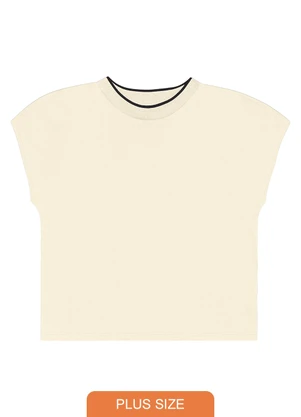 Malwee - Blusa Ampla em Moletinho Plus Off White - MALWEE