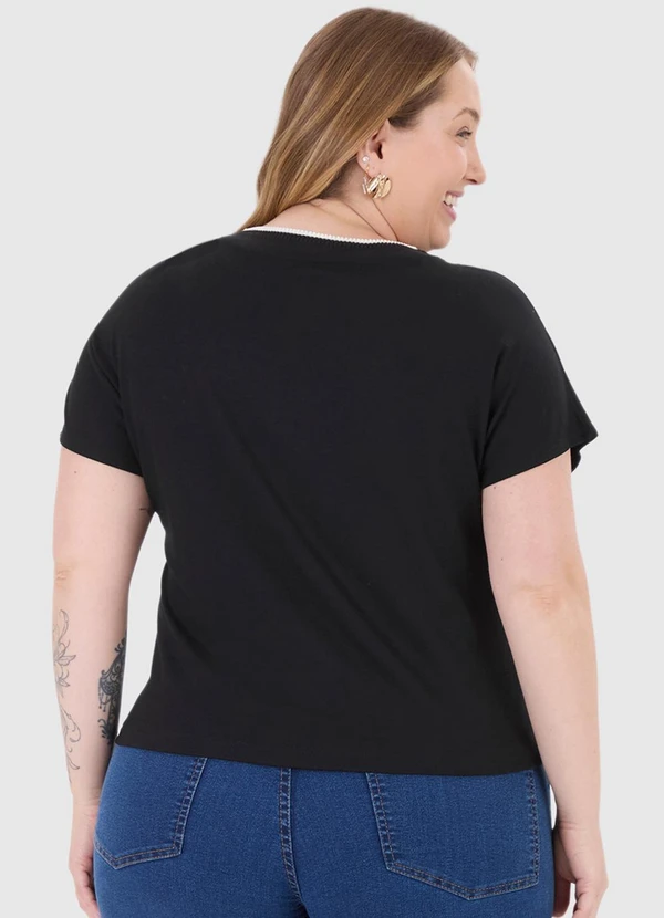 Malwee - Blusa Ampla em Moletinho Plus Preto 3