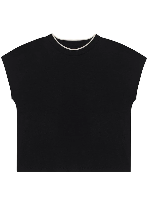 Malwee - Blusa Ampla em Moletinho Plus Preto 5