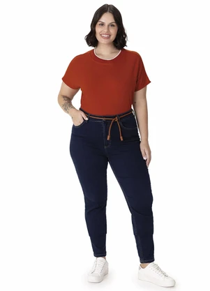 Malwee - Blusa Ampla em Moletinho Plus Terracota - MALWEE