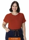 Malwee - Blusa Ampla em Moletinho Plus Preto - variação: Terracota
