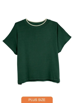 Malwee - Blusa Ampla em Moletinho Plus Verde Esmeralda - MALWEE