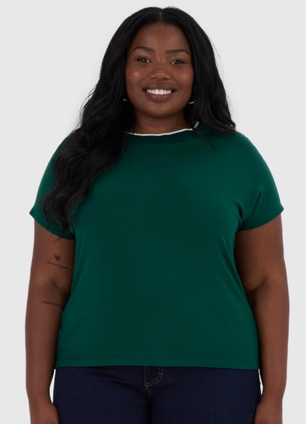 Malwee - Blusa Ampla em Moletinho Plus Verde