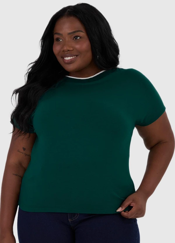 Malwee - Blusa Ampla em Moletinho Plus Verde